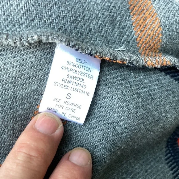 Favlux Fashion gray blue plaid cardigan with pockets. sz. S - Picture 6 of 7